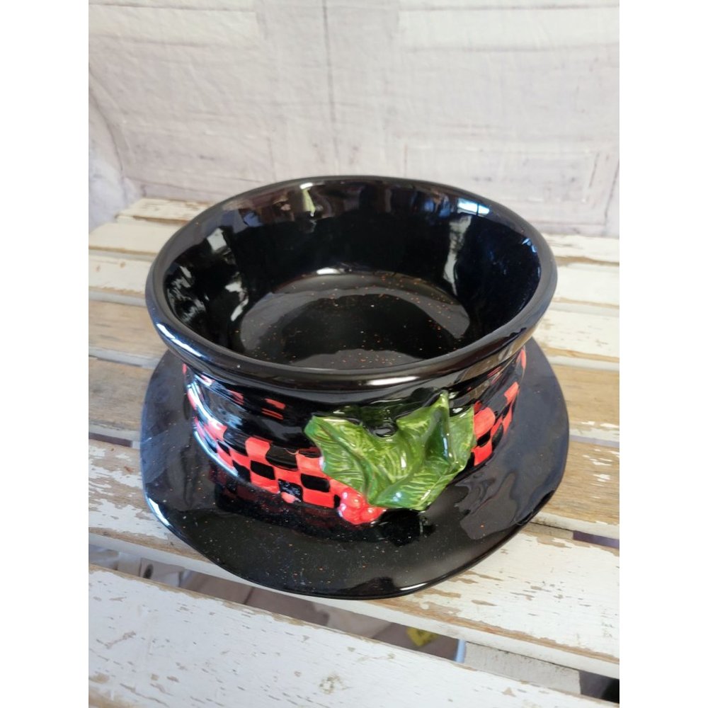 Snowman hat bowl serving ceramics Xmas home decor vintage